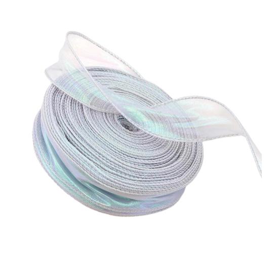 Sheer Tulle Ribbon 3.8 Yards Craft Decorative Ribbon Iridescent Tulle Ribbon Roll for Flowers Wedding Invitations Gift Wrapping