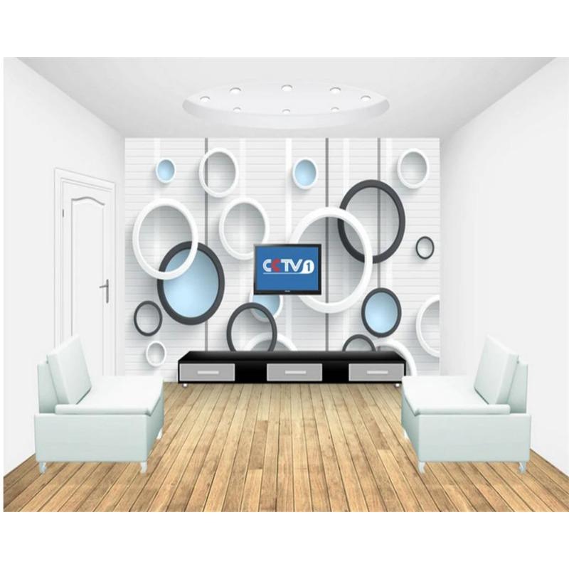 Modern Simple Wallpaper Black And White Circle Mural Living Room Bedroom Tv Wall Photo Wallpaper