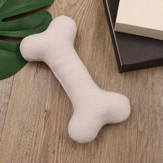 Giocattolo per Cani a Forma di Osso Morbido Riempito di Cotone Resistente al Morso con Suono Integrato Giocattolo Elastico da Masticare per Cani