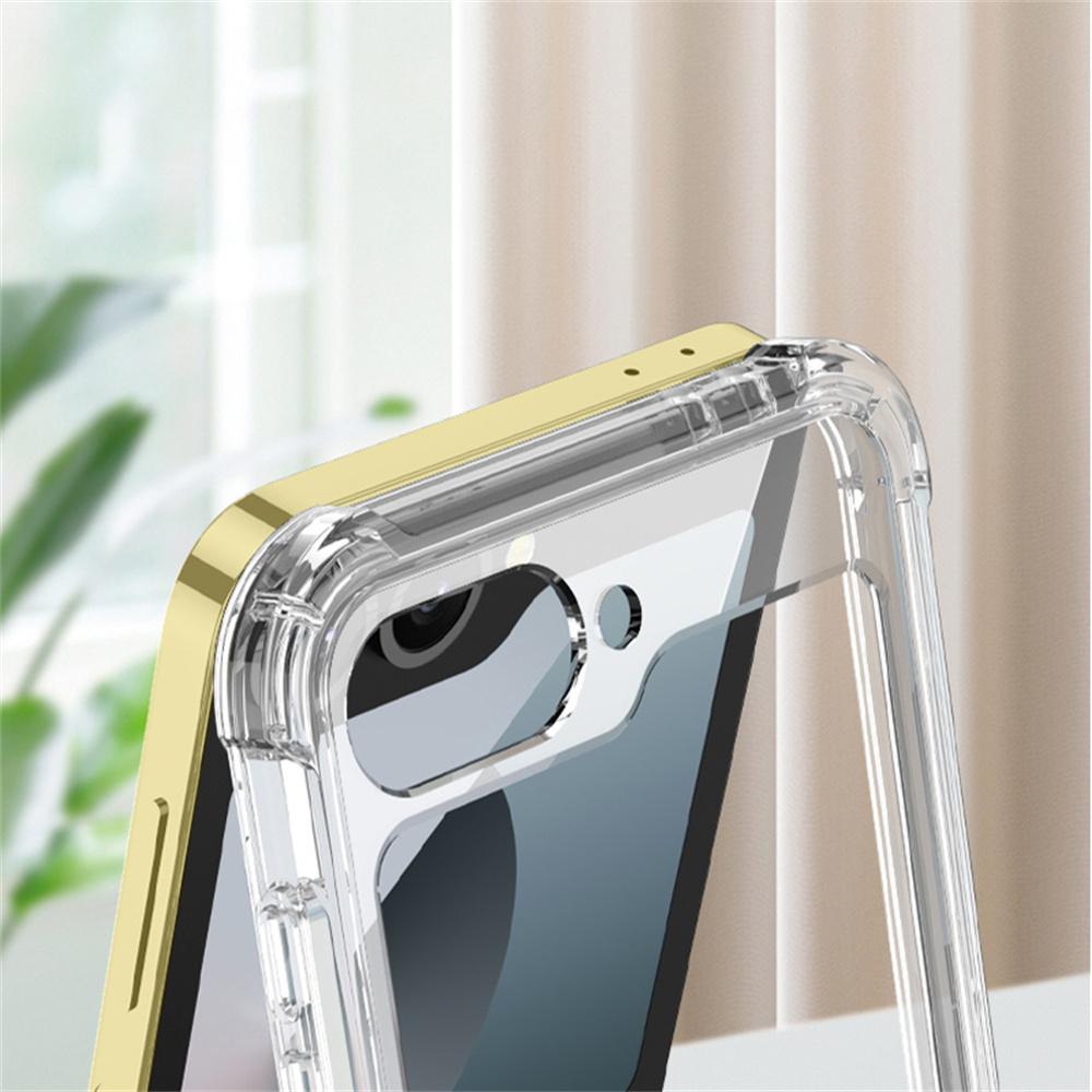 GKK For Samsung Galaxy Z Flip7 FE 5G/Z Flip6 5G Clear Case Airbag Hinge Protector Kickstand PC Phone Cover with Strap