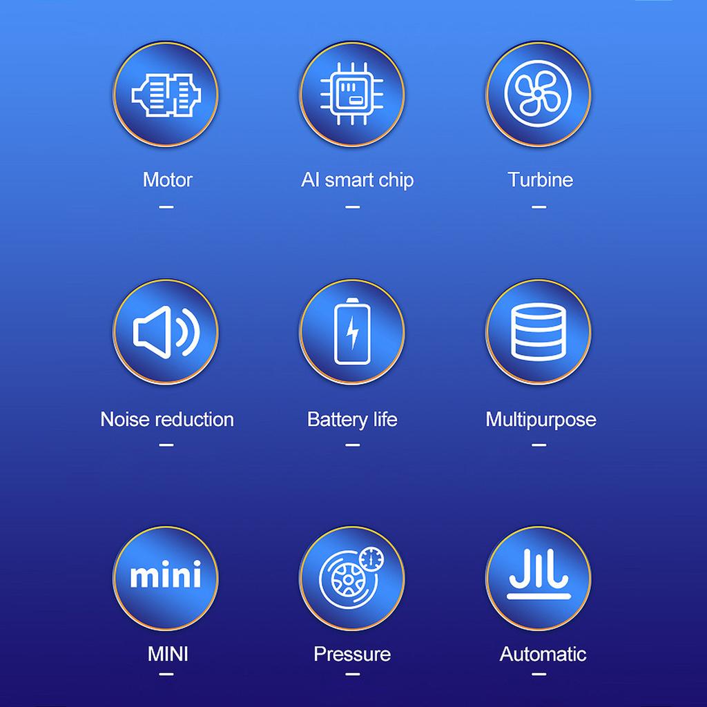 Tire Inflator Air Compressor Car Multi-purpose Electric Tyre Pump Auto Power Adapter with Digital Display Pressure Gauge