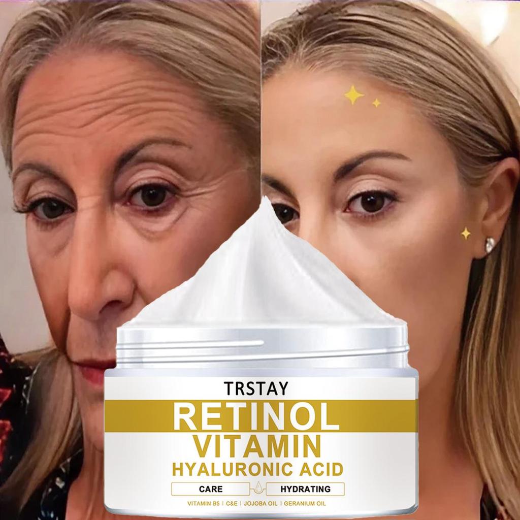 TRSTAY Omlazující krém na obličej, kolagen, retinol a kyselina hyaluronová Luxusní oční krém proti vráskám pro prevenci suchých linek