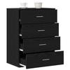 Sideboard Black Oak Effect 60 x 39 x 80 cm Engineered Wood