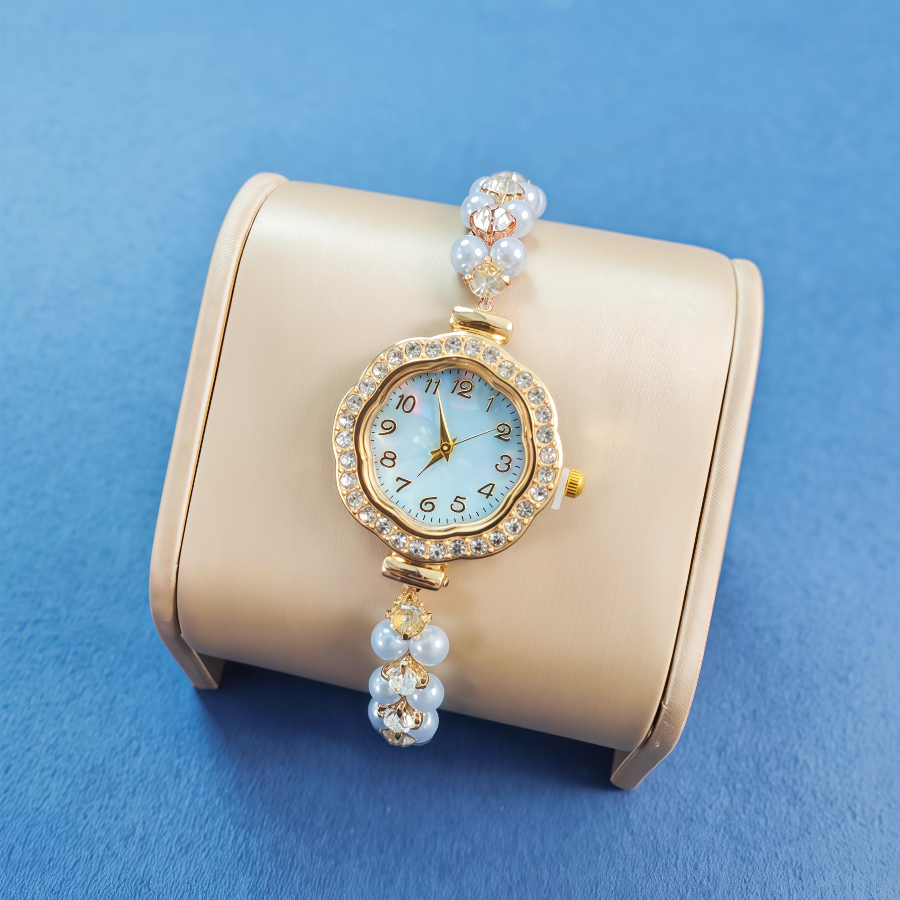 Exquisite Ladies Watch Digital Fritillary Dial Quartz Watch Set
