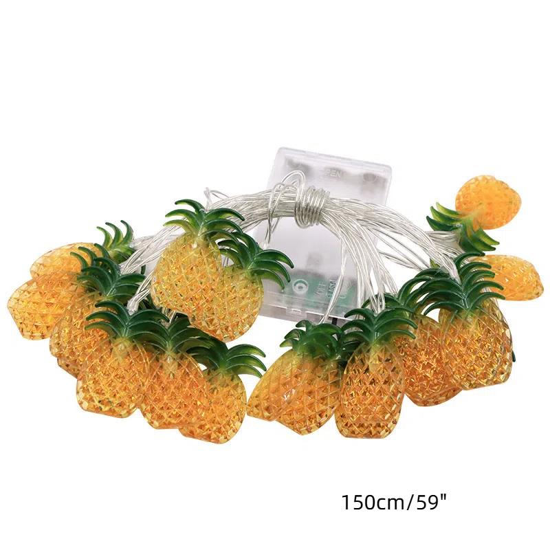 Summer Hawaii Light String Pineapple Flamingo Coconut Tree Light Strings Tropical Fruit Light Kids Hawaiian Birthday Party Decor