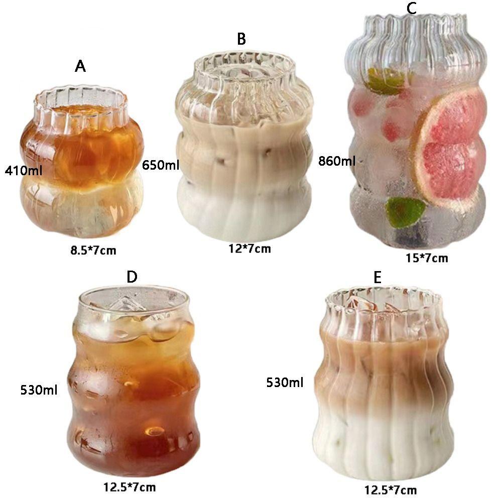 Wave Shape Mugs Vertical Grain Glass Stripes Cup Drinkware   Gift