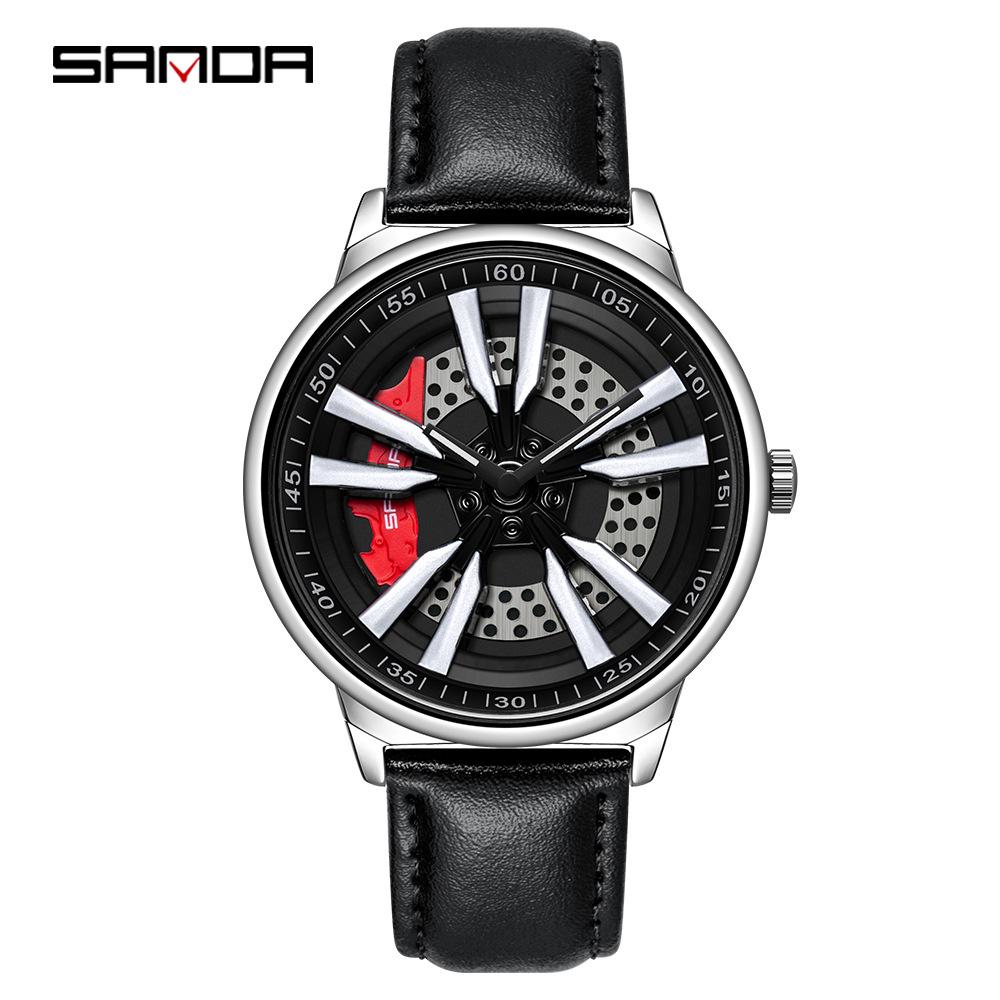Sanda Meilleure Vente 1088 Montre pour Adolescent: Personnalisé, Cadran Rotatif 3D, Tendance, Quartz Étanche.
