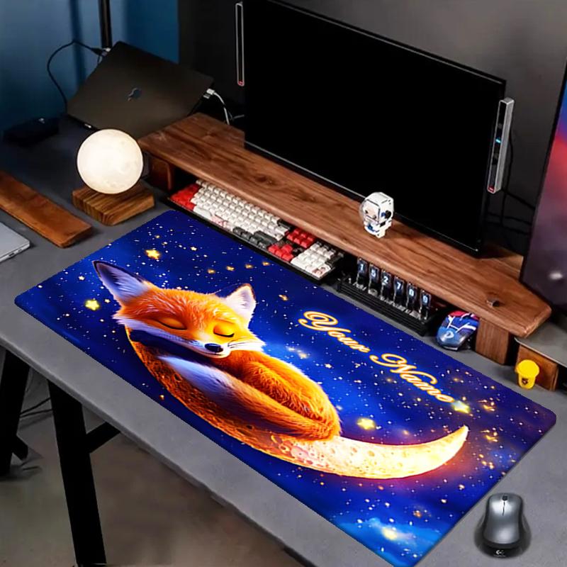 1PC Custom Name "Fox Dreams Stars" Mouse pad, keyboard and mouse desk pad, for computer notebook Birthday Gift For Any Room Or Office