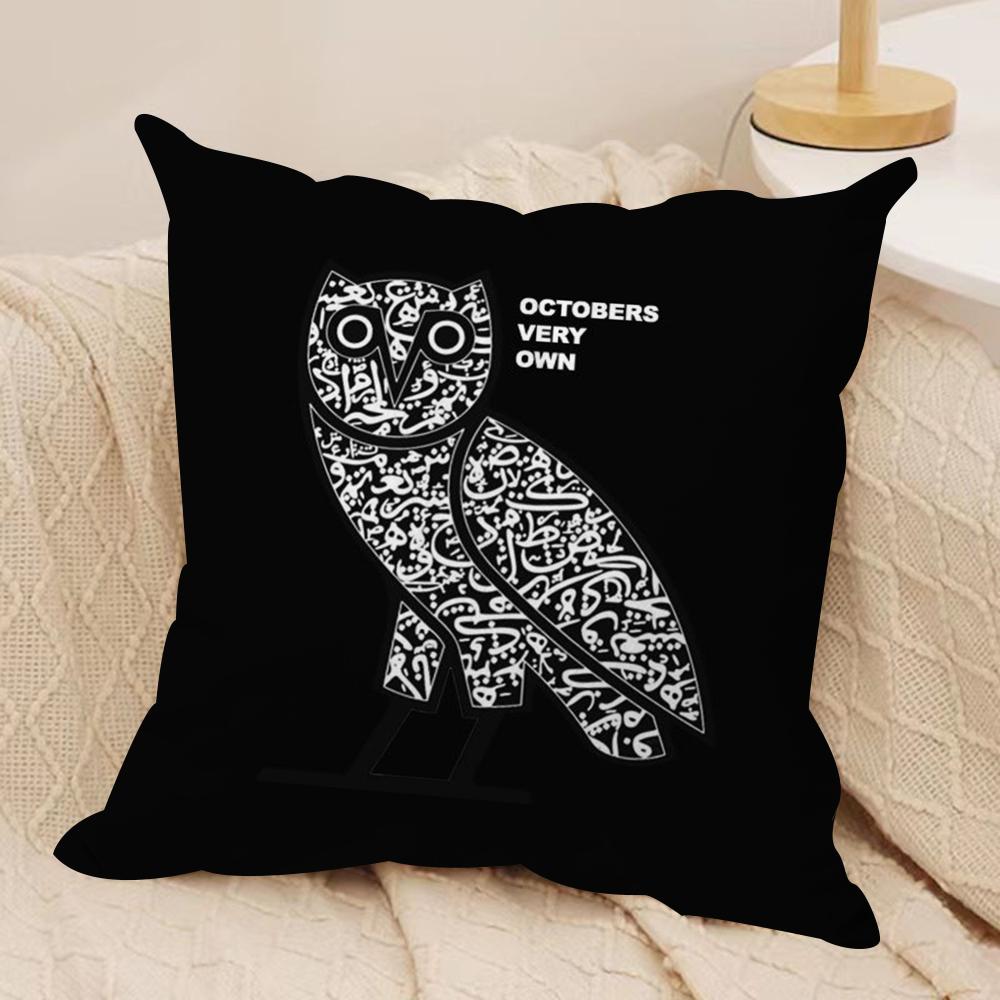 Luxury DrakeO-O-OvO O-OWLS Cushion Cover Silky Short Plush Double-Sided Printed Pillow Case for Sofa All Seasons Home Decor Gift