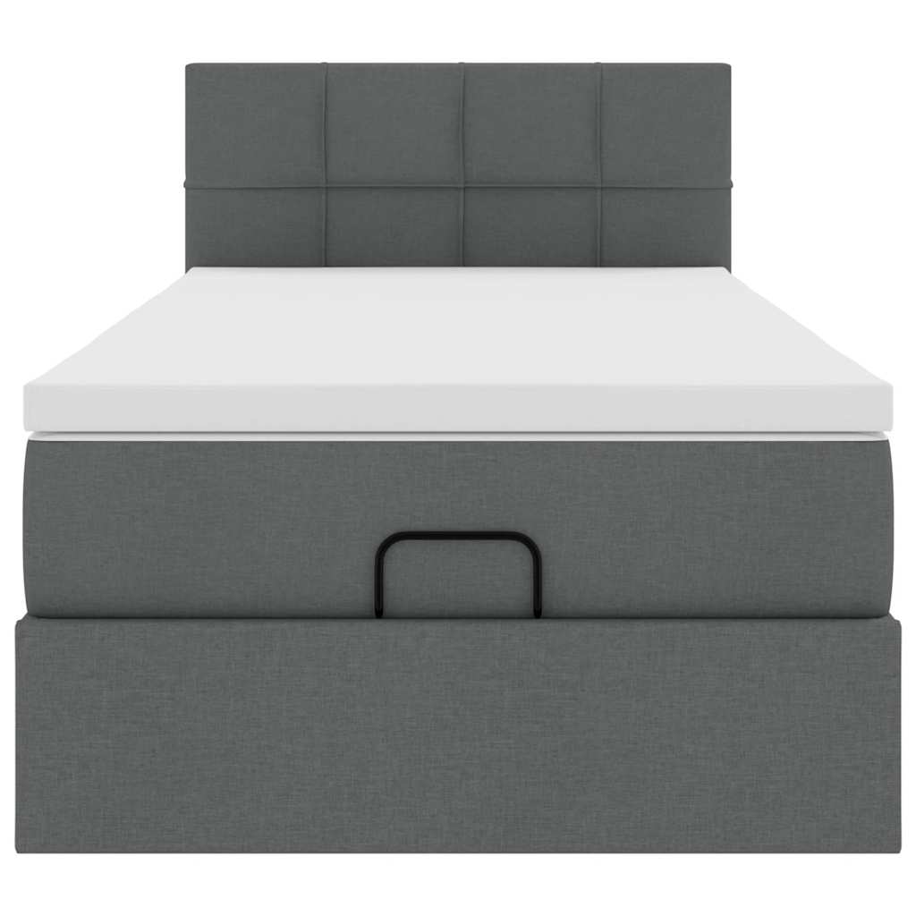 Vidaxl Struttura Letto Ottoman con Materasso, Grigia, 100x200 cm, Tessuto