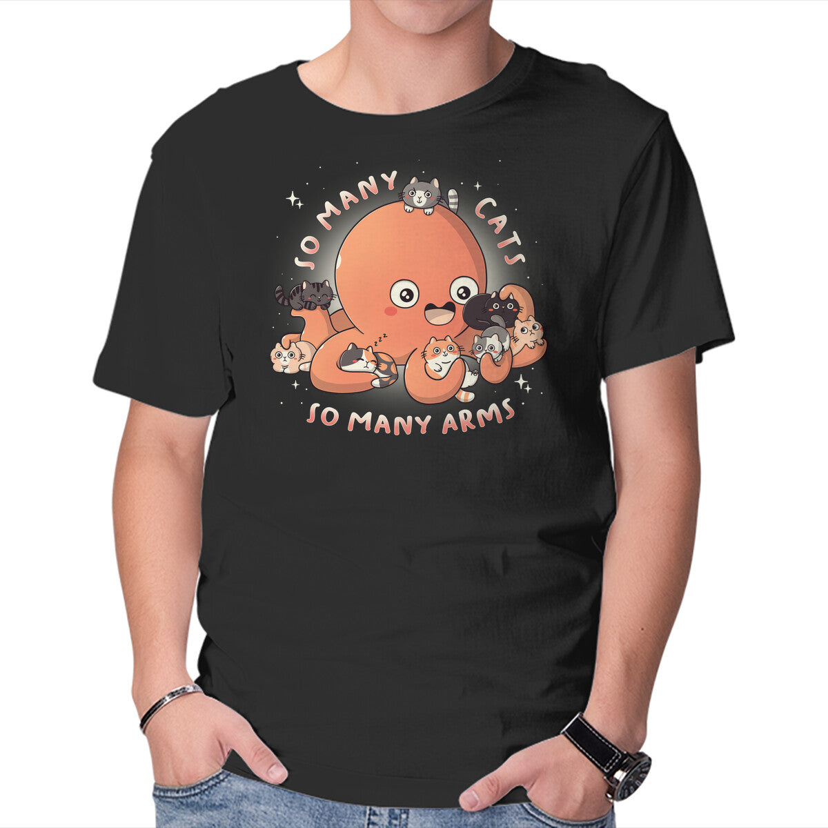 Unisex Crew Neck T-Shirt So Many Cats Graphic Short Sleeve Casual Tee XXXXL