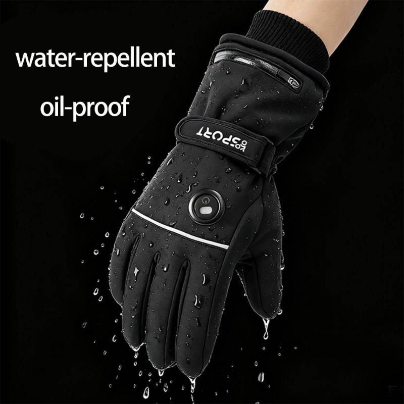 Rechargeable Heated Gloves Heating Adjustable 3 Heat Level Waterproof Touchscreens For Extreme Cold