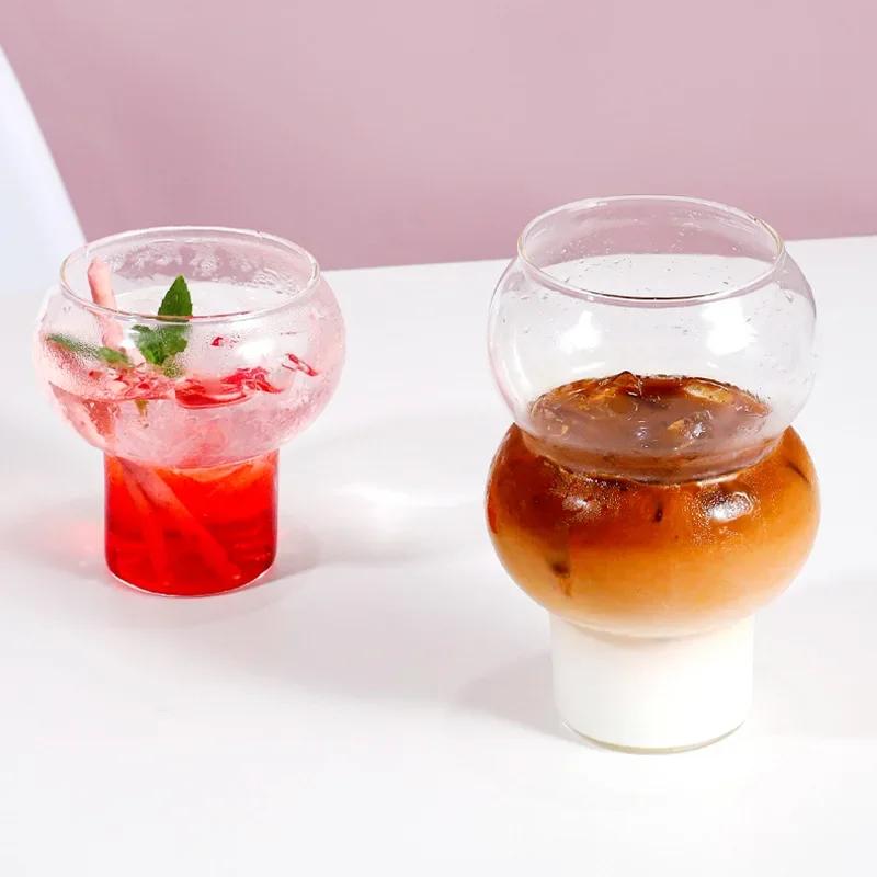 Yogurt Cup Heat-Resistantn Cocktail Glass Coffee Mug Transparent Glass Cup Whiskey Wine Home Cafe Drinkware