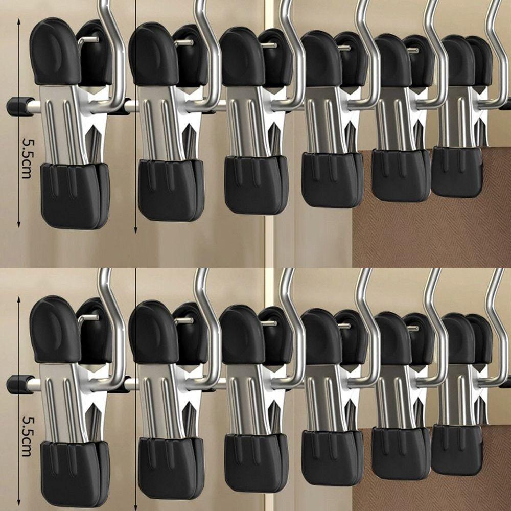 1/5/10PCS Windproof Stainless Steel Pants Clip with Hook Home Storage Rack  for Household
