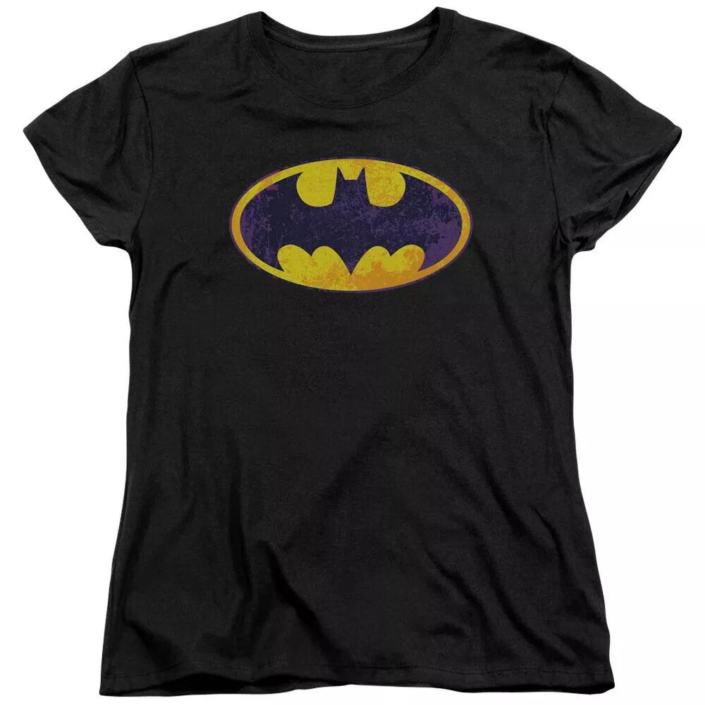 Batman  Neon Distress Logo  Women s T-Shirt 2XL
