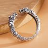 Adjustable Open Ring With Dual Dragon Motif Vintage Style Plated Men Women Fashion Jewelry Of