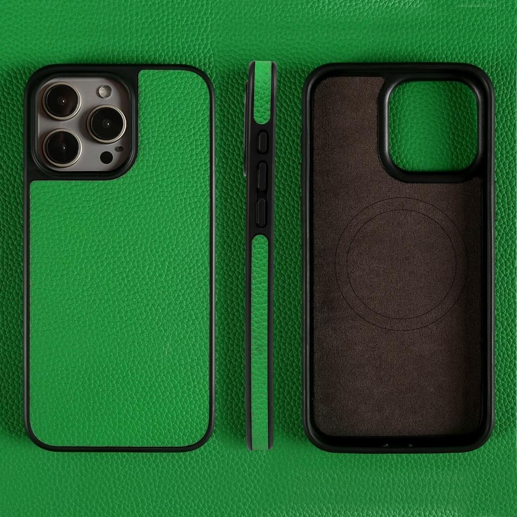 Магнитный чехол из натуральной кожи для телефона iPhone 16 Pro Max 15Pro 14 13pro 12 11 из коровьей кожи, беспроводной Magsafe, задняя крышка capa