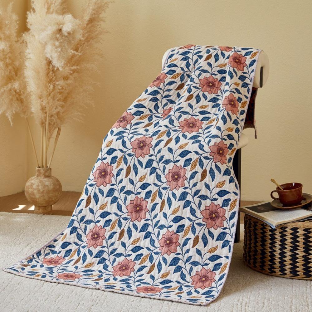 4 Layers Gauze Cotton Bath Towel Thickened Beach Towel Multi-purpose Wrapped Towel Swim Style B