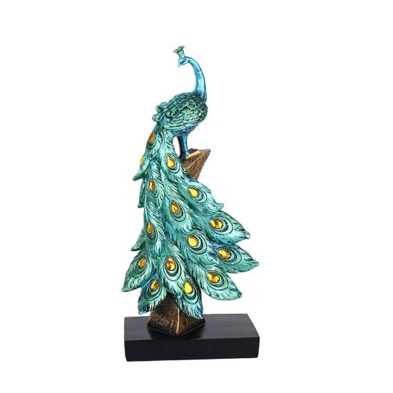 

Peacock Ornament Resin Sculpture Decorative Figurine Home Office Garden Decor Artistic Tabletop Accent D