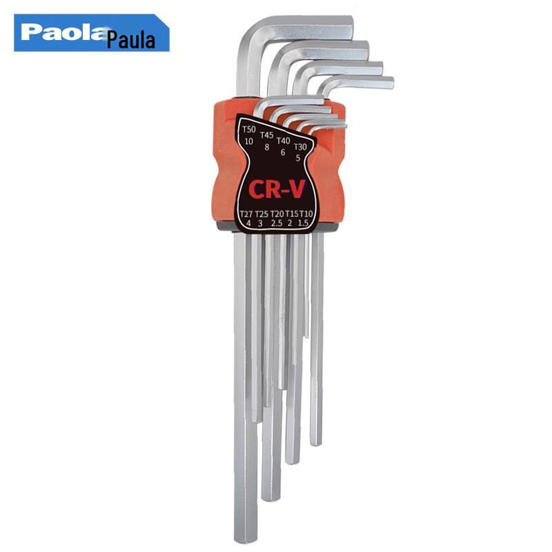 Paola 9-Piece Extra Long Flat Head Hex Key Set Assorted Sizes