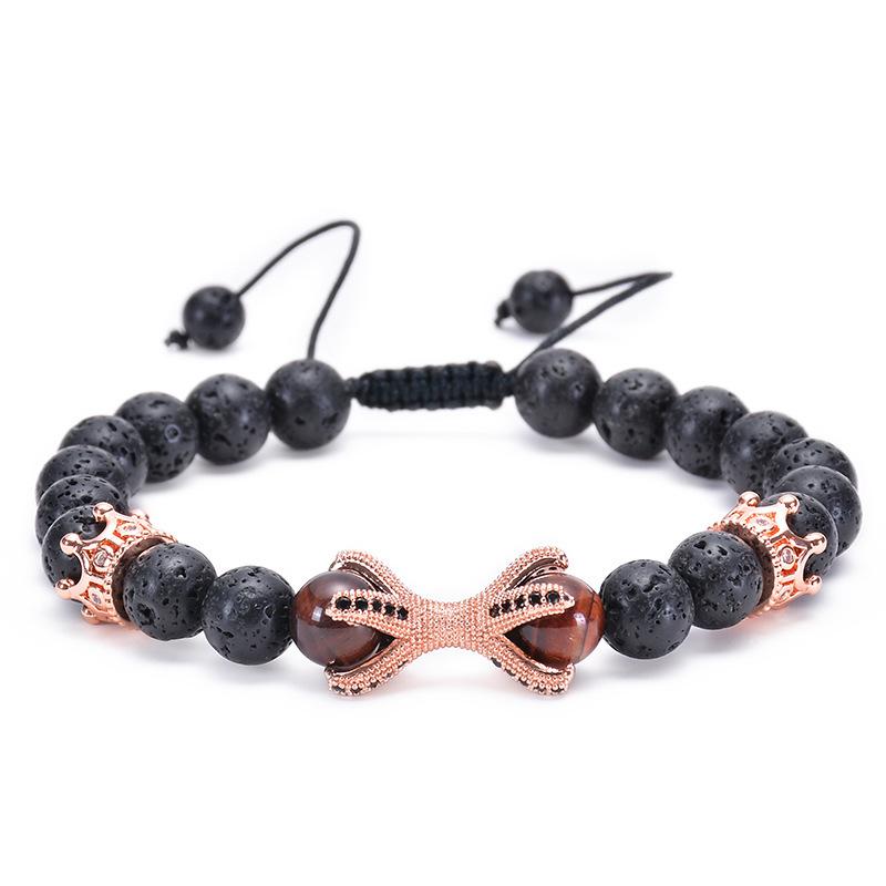

JYL TS Bracelet Morse Code Miss You Couple Style Deepens Longing & Bond Red tiger eye темно-блакитний колір