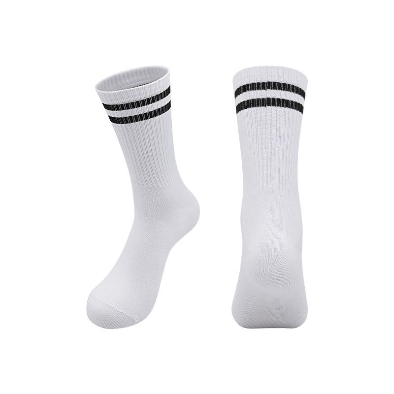 Dünne rutschfeste professionelle Basketballsocken für Erwachsene, reinweiß und schwarz, hoch geschnitten, mittellang, Sportsocken, große und mittlere Kindersocken