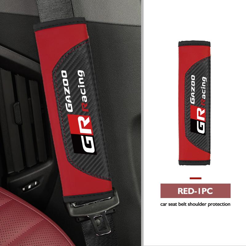 

Car Seat Belt Leather Safety Shoulder Covers Auto Accessories For Toyota GRsport Hilux Aygo Yaris Corolla Rav4 GR Auris