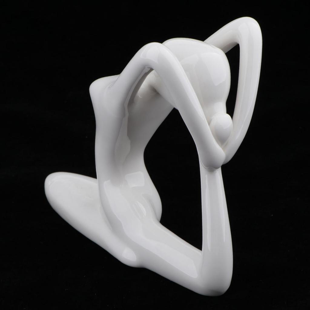 Abstract Art Ceramic Yoga Poses Figurine Porcelain Statue Different Home Ornament