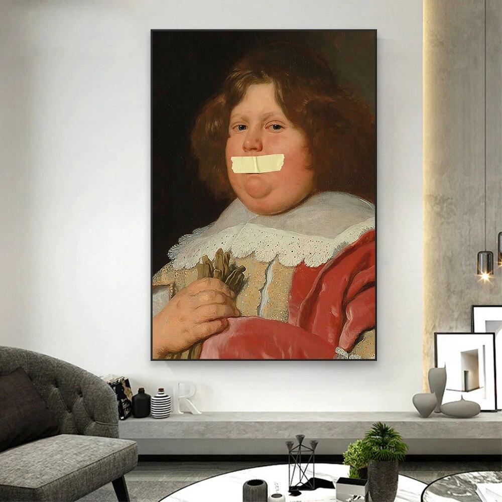 Portret de epocă pictură în ulei imprimare poster pictură în ulei moody renascentist imprimeuri de artă amuzant Mona Lisa pânză pictură decor cameră