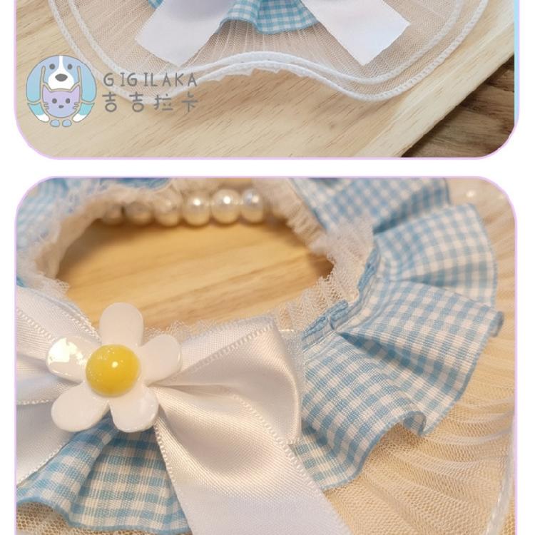 Fashion Small Flower Cats Collar Lace Bib Lace Pet Collar Bib Sweet Cat Necklace