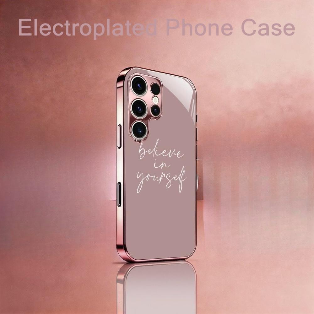 Believe in yourself, the patterned glass phone case is suitable for Samsung GalaxyS26 S25 S24 S23 S22 S20FE/Ultra/Plus anti drop