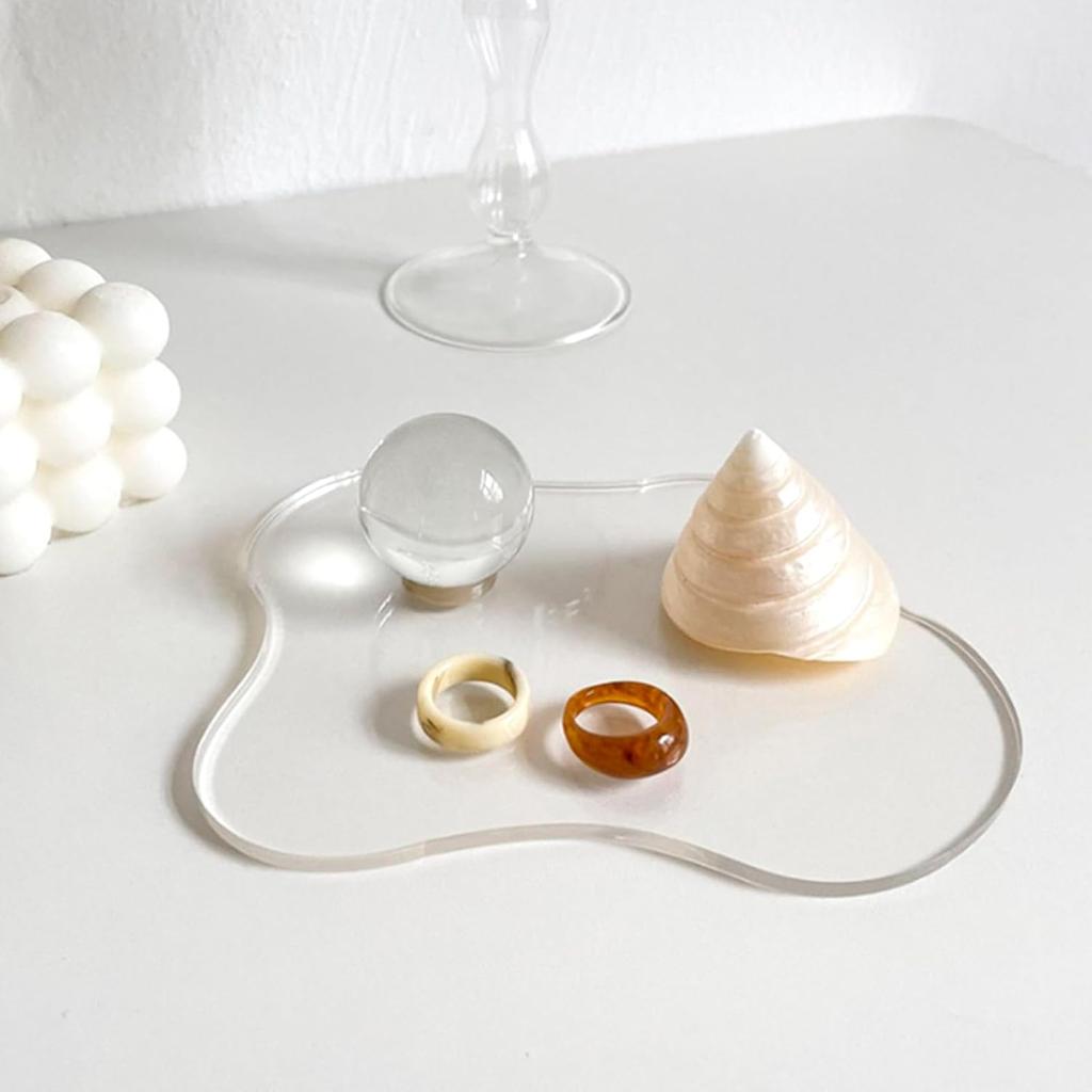 3 Pcs Acrylic Irregular Coasters Cloud Shape Cup Mats Transparent Cute Coaster for Tabletop Protection Home Decor for Coffee Table, Stone Tables,