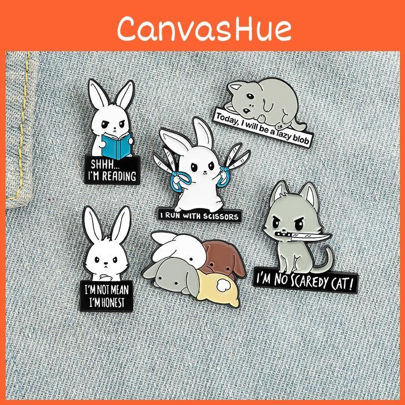Adorable Animal Alloy Brooch Featuring Creative Rabbit And Hamster Designs For Students Fashionable