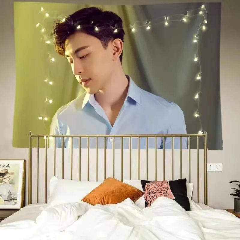 Celebrity support tapestry polyester wall hanging Kpop style fan decoration bedroom dormitory photos wall background decoration