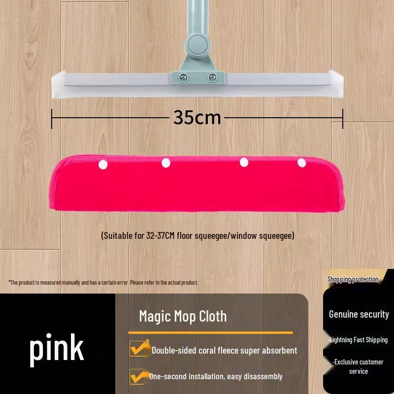 Coral Fleece Magic Mop Squeegee Replacement Cover - Broom Mop Cloth Floor Scraper Towel