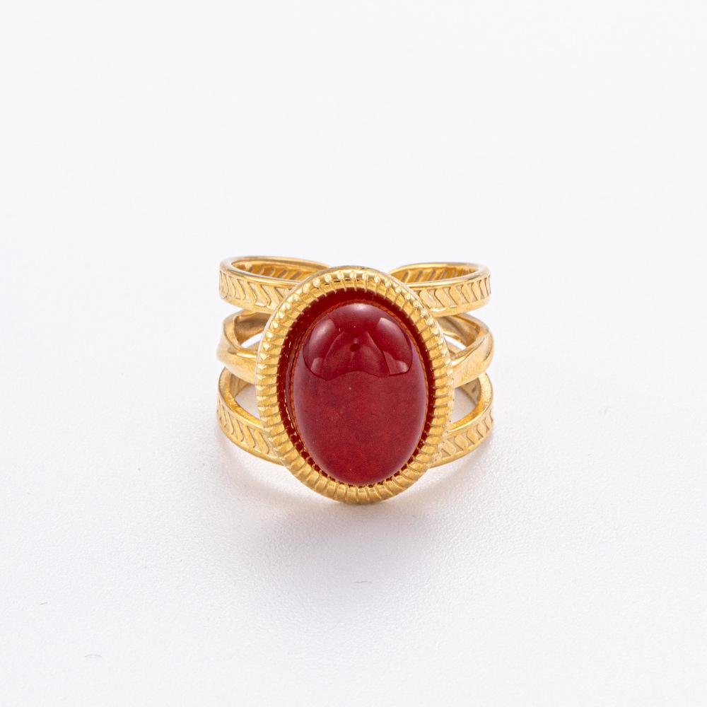 Edelstahlschmuck Pfauengrün Titanstahl mit Jadering Edelstahl Senior Sinn für Luxus Licht Farbverlust Sommer Weiblich