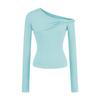 Spicy Girl Off-the-Shoulder Twisted Design Long-Sleeve Petite T-Shirt (2026)