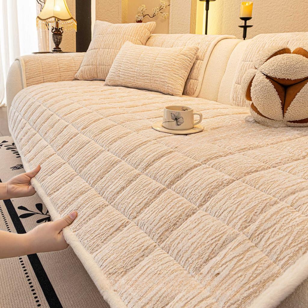 Chenille Sofa Cover Winter  New Style Thickened Fixed Non-Slip Cat-Scratch Resistant Durable One-Piece Backrest Sofa Cover