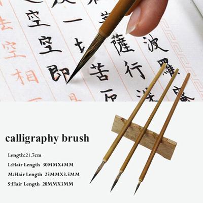 3 pièces/set Poil de Belette Accroche-Papier Ligne à Coudre Stylo Pinceau à Peindre Pinceau de Calligraphie Stylo-Pinceau