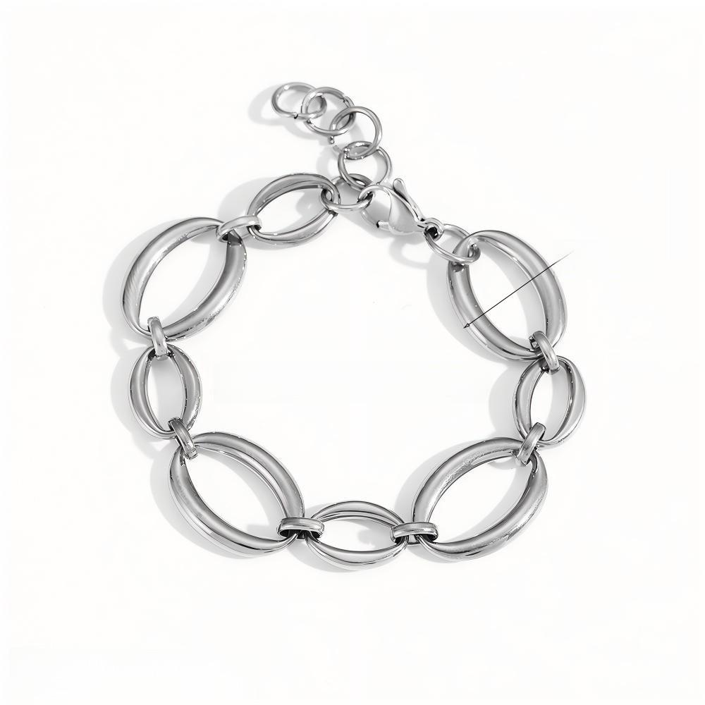 Stainless Steel Geometric Chain Bracelet For Women Summer Fashion Accessory