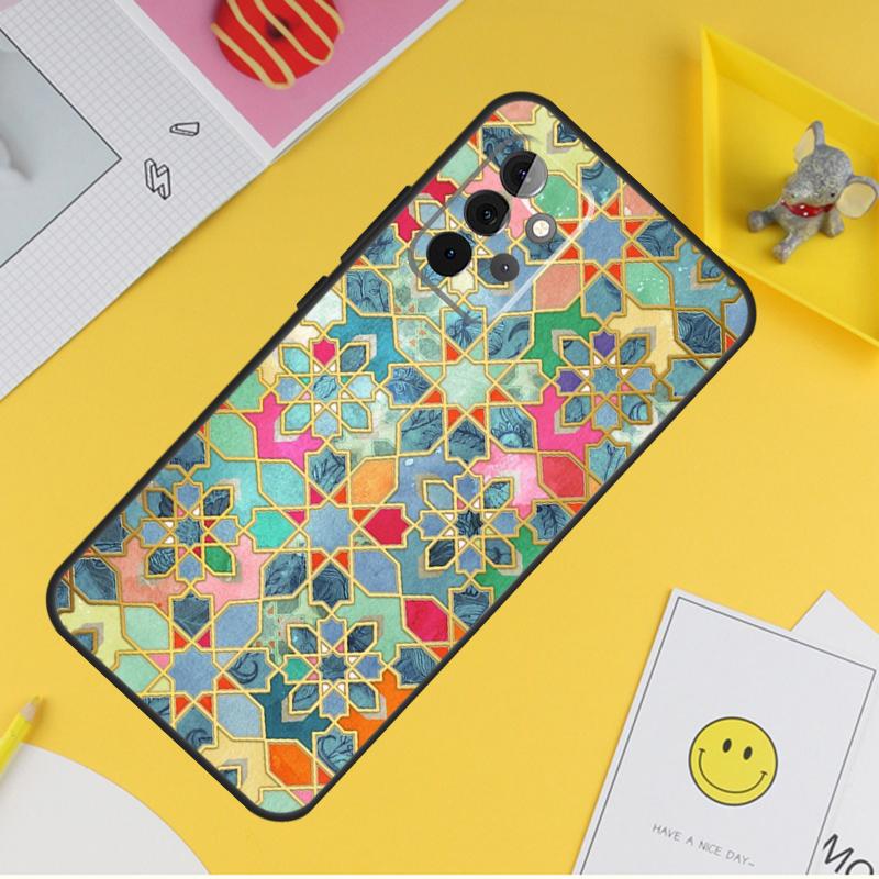 Moroccan Pattern For Samsung Galaxy A14 A34 A54 A12 A32 A52 A51 A71 A53 A33 A13 A15 A25 A35 A55 Phone Case