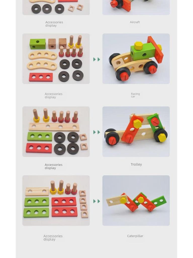 Children's Toolbox: Car Puzzle Set with Screw Nut Disassembly for Construction Play