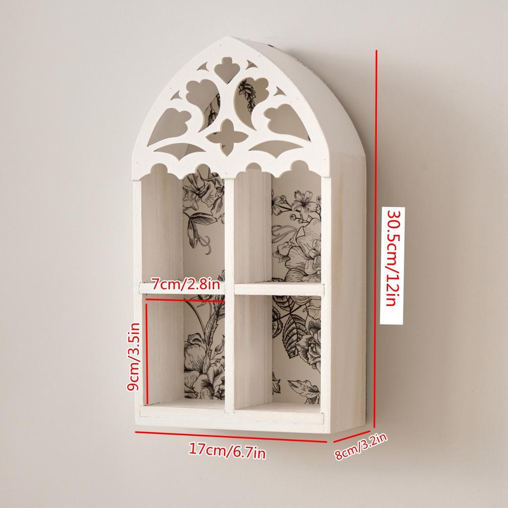 Multifunctioneel Opbergkastje Houten Wandmontage Opbergrek Uitgesneden Parfum Display Frame Toepasbaar Kantoor Slaapkamer Studeerkamer