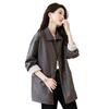 Coffee Lapel Leather Jacket Women's Spring New Fashion Jacket