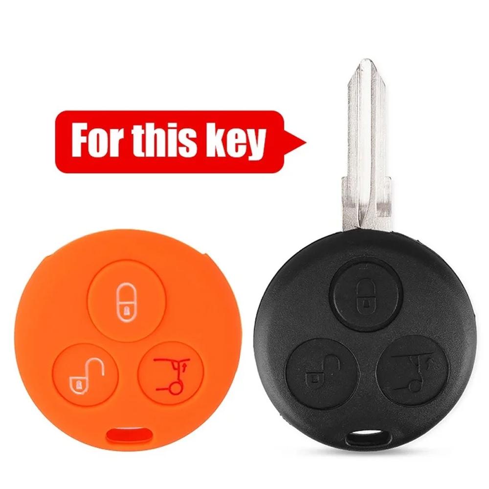 3 Buttons Silicone Remote Key Shell Fob Car Case For Mercedes Benz Smart Fortwo 450 Forfour Roadster City-Coupe Car Styling