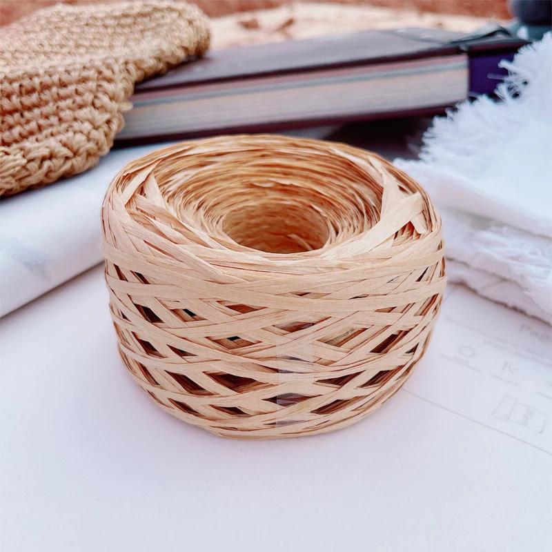 180m Raffia Yarn Paper Grass 100g/pcs for Knitting and Crochet Handmade Diy Straw Hat Bag Doll Slippers Weave Soft Yarn Thread