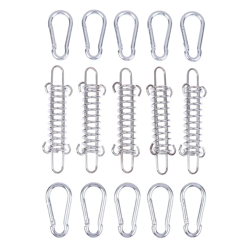 1/4/5 Conjuntos Tenda de Camping Corda de Vento Fivela de Mola Tensionador de Tenda Estacas de Deck ao Ar Livre com Clipes Mosquetão Tensionador de Toldo Gancho Fixo