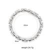 European Style 18K Gold Titanium Steel Square Link Necklace & Bracelet Set