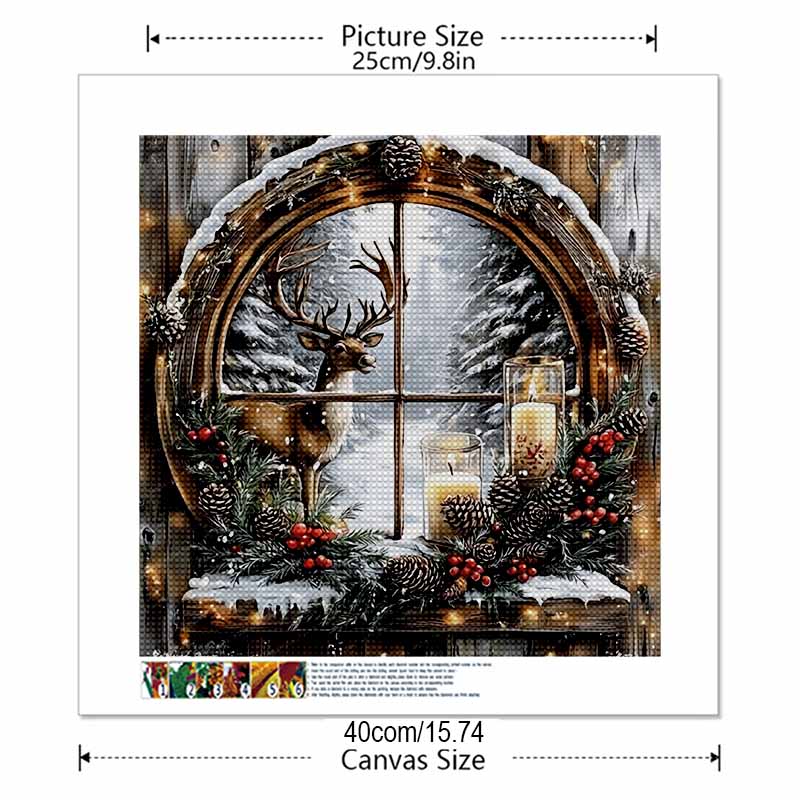 New Arrival 5D DIY Full Circle Diamond Painting "Christmas Elk" Embroidery Cross Stitch Home Decor Gift