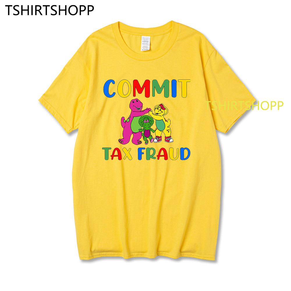 Men Short Sleeve Graphic Commit Tax Fraud T Shirt Rugged Outdoor Collection Men/Women Print Novelty T Shirt Cotton Tops Clothes